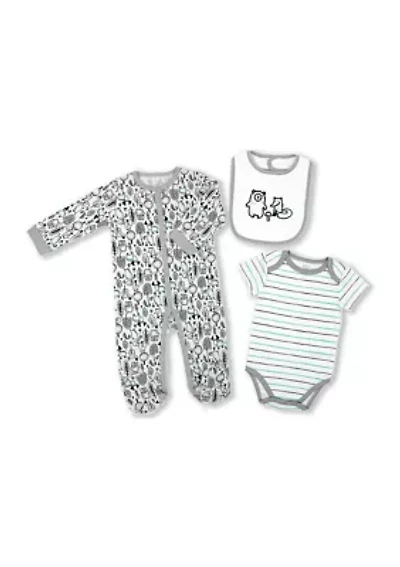 Baby Boys and Girls 3 Piece Woodland Layette