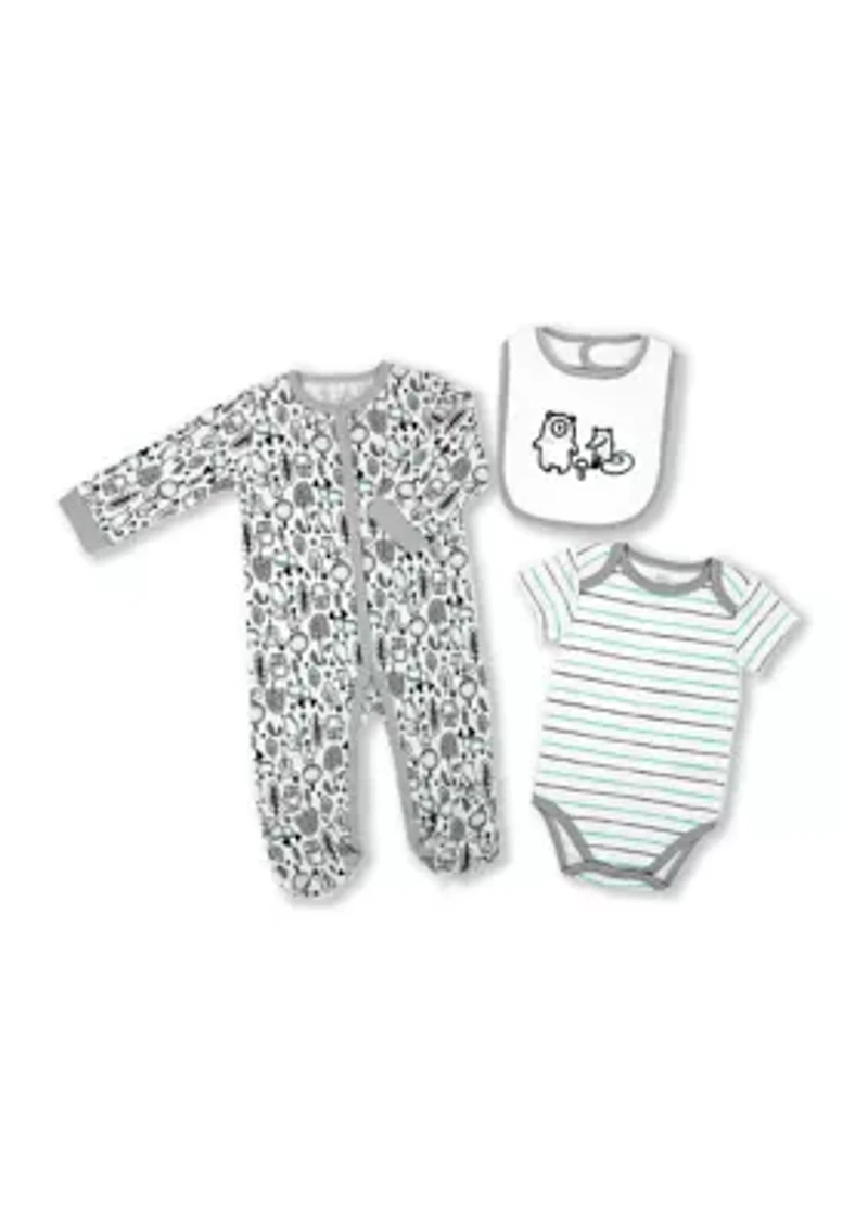Baby Boys and Girls 3 Piece Woodland Layette