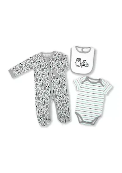 Baby Boys and Girls 3 Piece Woodland Layette