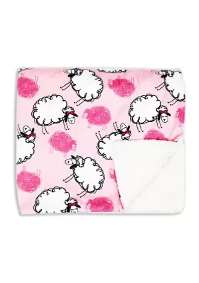 Baby Girls Sheep Minky Sherpa Blanket
