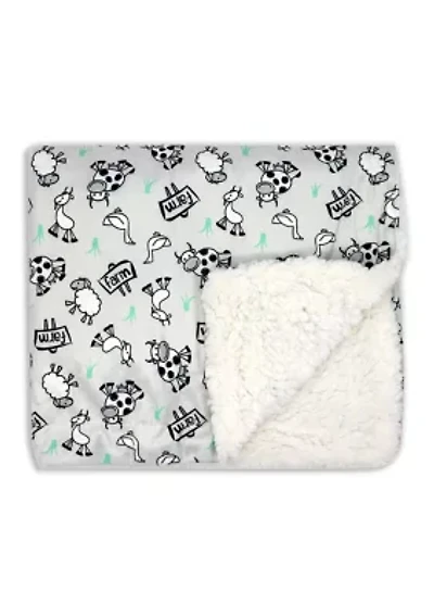 Baby Boys and Girls Farm Minky Sherpa Blanket