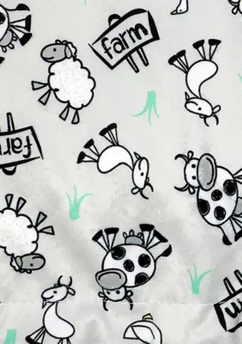 Baby Boys and Girls Farm Minky Sherpa Blanket
