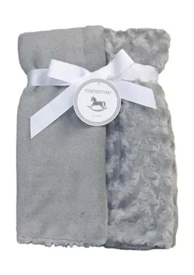 Baby Curly Plush Blanket, Gray