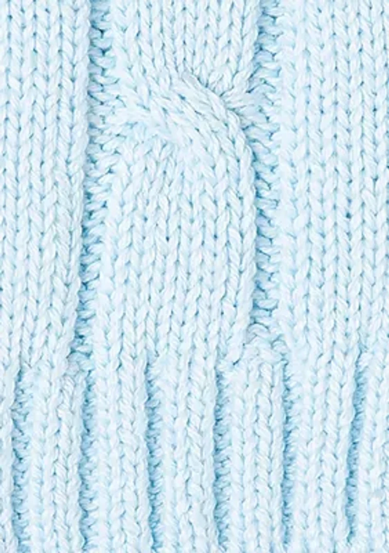 Baby Boys and Girls Cable Knit Beanie Hat, White