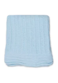 Baby Boys Cable Knit Blanket, Blue