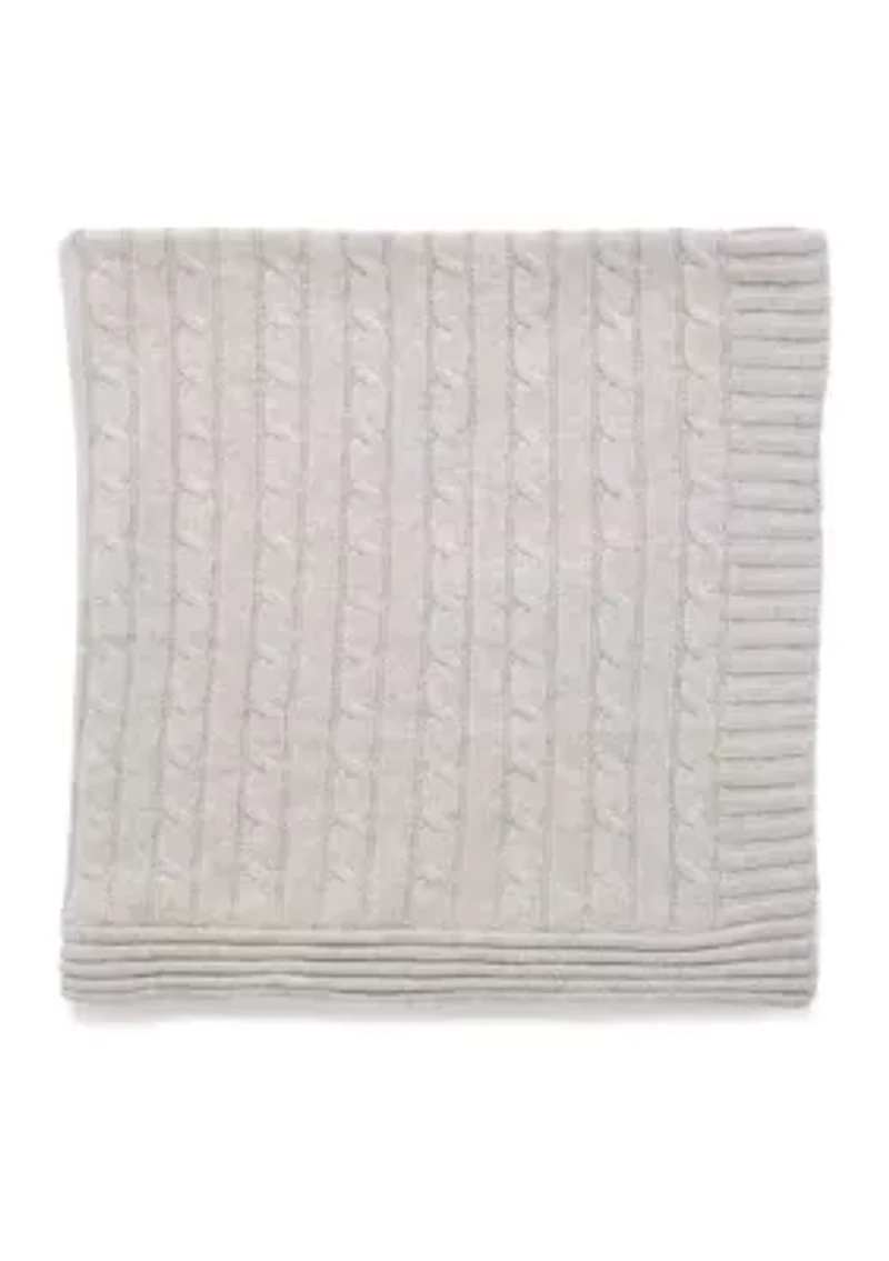 Baby Gray Cable Knit Blanket