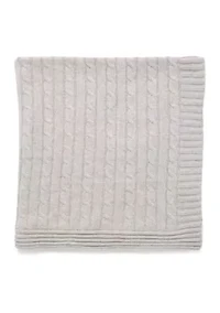 Baby Gray Cable Knit Blanket