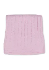 Baby Girls Pink Cable Knit Blanket