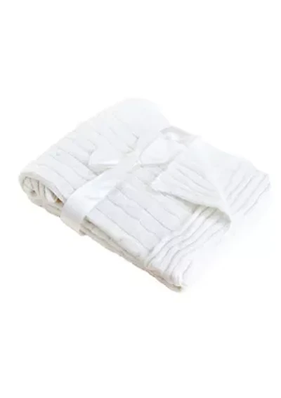 Baby White Cable Knit Blanket