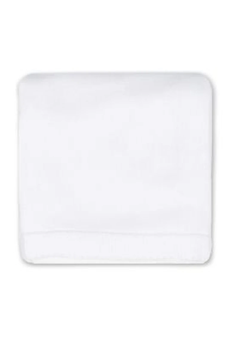 Baby White Knit Blanket with Soft Border
