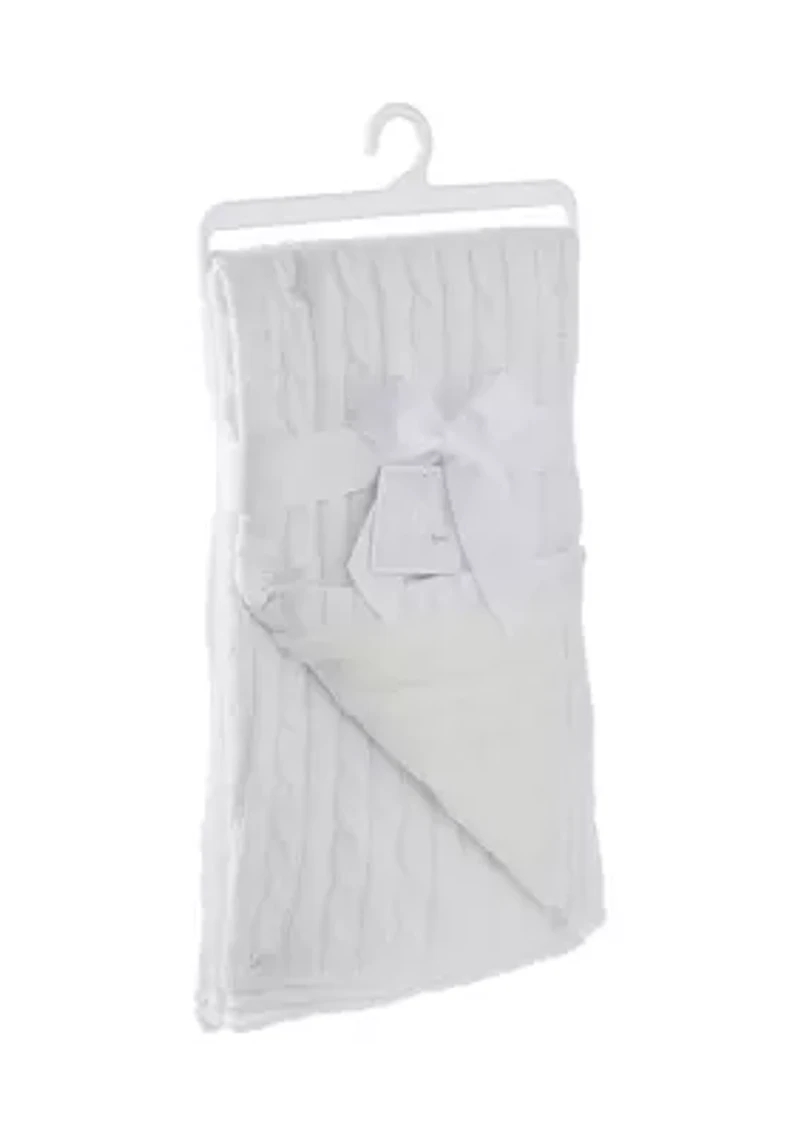 Baby Cable Knit Sherpa Blanket