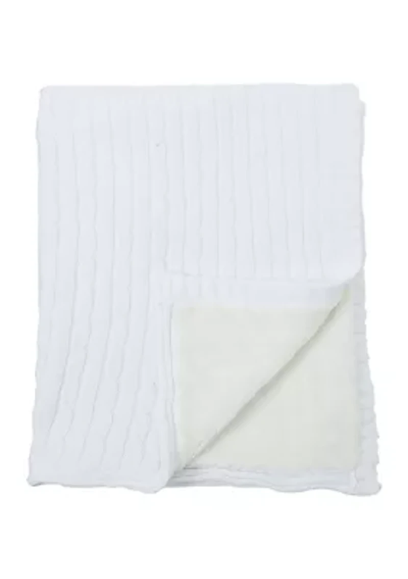 Baby Cable Knit Sherpa Blanket