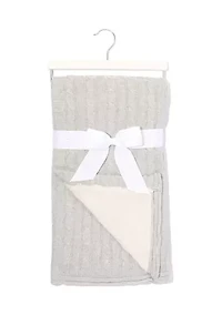 Baby Cable Knit Sherpa Blanket, Gray