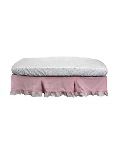 Baby Girls Pink Velour Crib Dust Ruffle