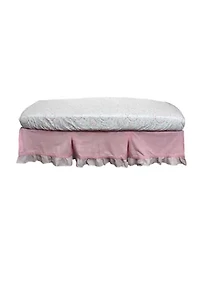 Baby Girls Pink Velour Crib Dust Ruffle
