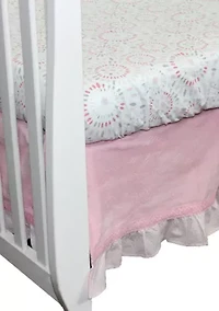 Baby Girls Pink Velour Crib Dust Ruffle