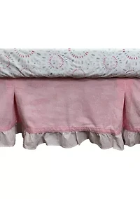 Baby Girls Pink Velour Crib Dust Ruffle