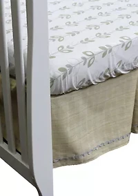 Baby Tan Twill Crib Dust Ruffle