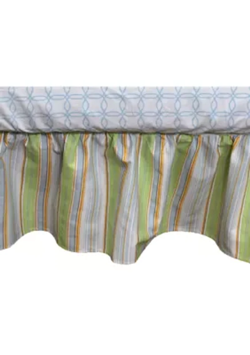 Baby Boys Neutral Stripe Crib Dust Ruffle