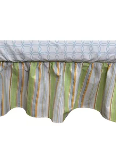Baby Boys Neutral Stripe Crib Dust Ruffle