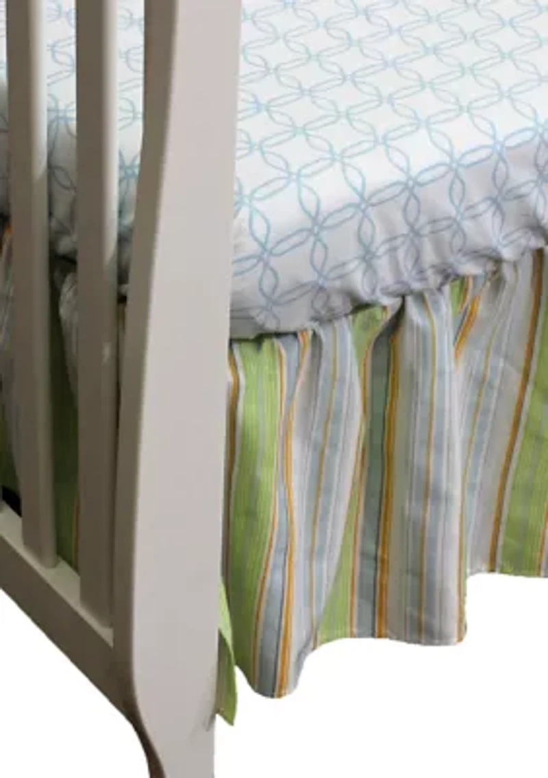 Baby Boys Neutral Stripe Crib Dust Ruffle
