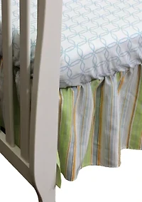 Baby Boys Neutral Stripe Crib Dust Ruffle
