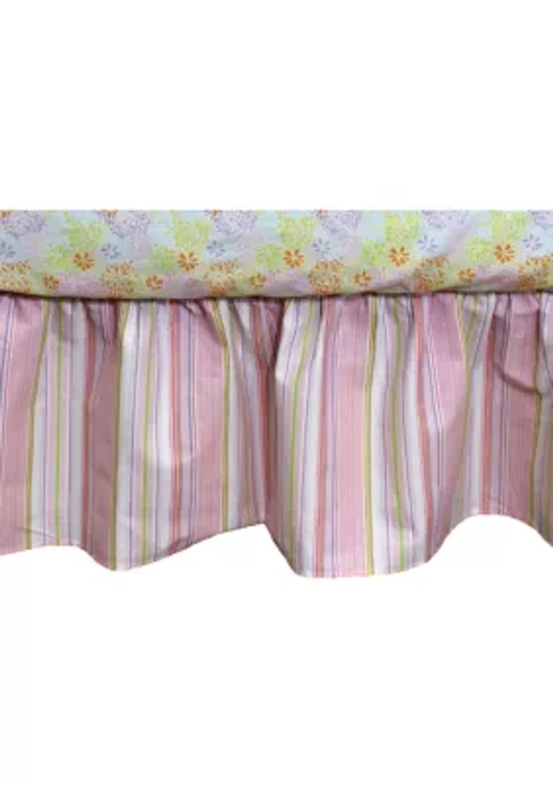 Baby Girls Pink Stripe Crib Dust Ruffle