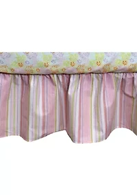 Baby Girls Pink Stripe Crib Dust Ruffle