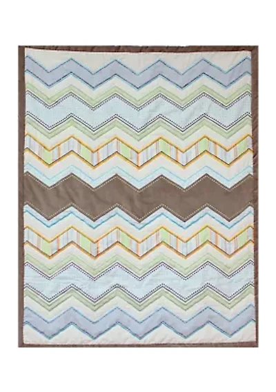 Baby Zig Zag Hand Quilted Cotton Quilt