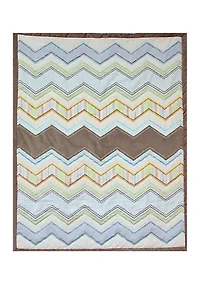 Baby Zig Zag Hand Quilted Cotton Quilt
