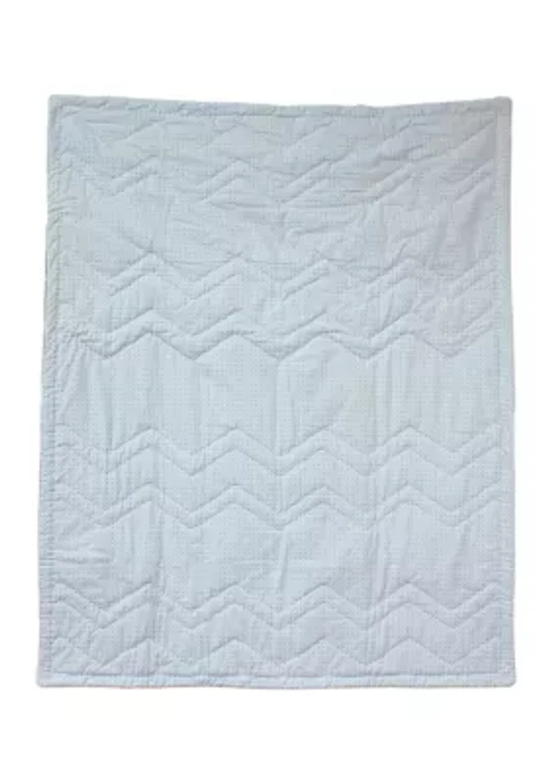 Baby Zig Zag Hand Quilted Cotton Quilt