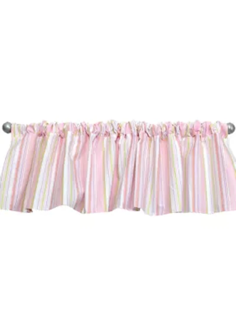 Baby Girls Nursery Pink Stripe Window Valance