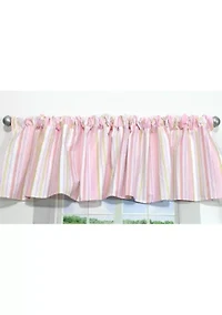 Baby Girls Nursery Pink Stripe Window Valance