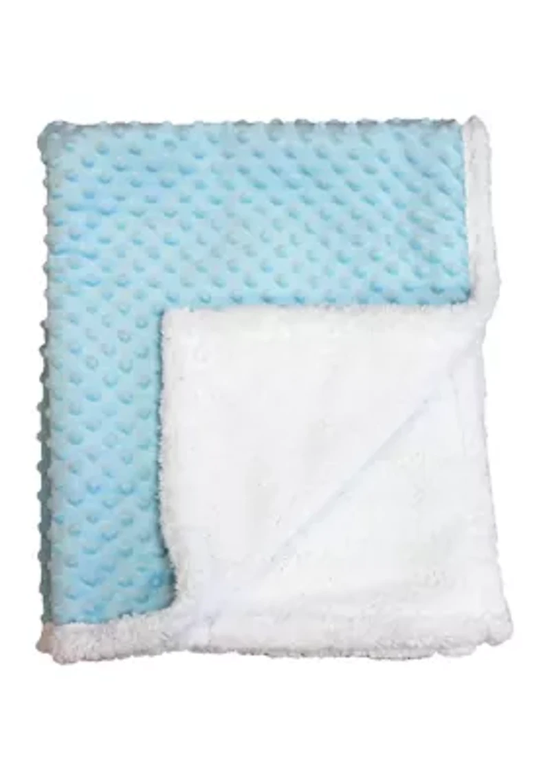 Baby Boys Popcorn Mink Sherpa Blanket, Blue