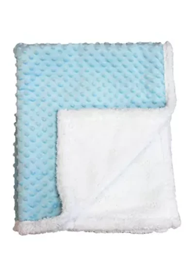 Baby Boys Popcorn Mink Sherpa Blanket, Blue
