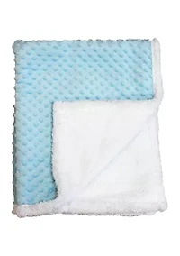 Baby Boys Popcorn Mink Sherpa Blanket, Blue