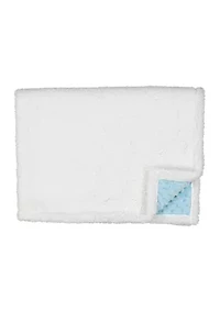 Baby Boys Popcorn Mink Sherpa Blanket, Blue