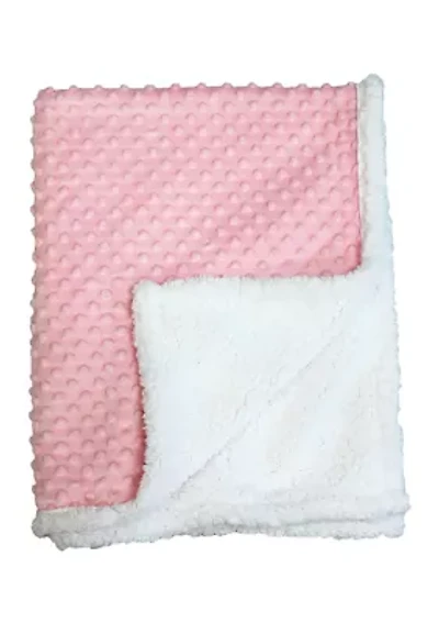 Baby Girls Popcorn Mink Sherpa Blanket, Pink