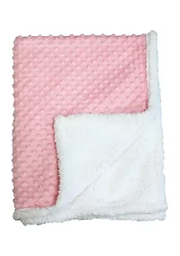 Baby Girls Popcorn Mink Sherpa Blanket, Pink
