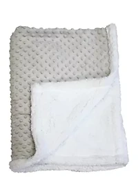 Baby Popcorn Mink Sherpa Blanket, Grey