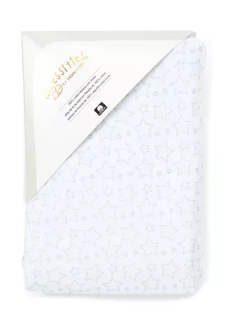 Baby Boys Flannel Star Crib Sheet - Blue