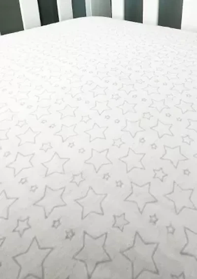 Baby Flannel Star Crib Sheet - Gray