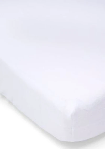 Baby Flannel Solid Crib Sheet - White