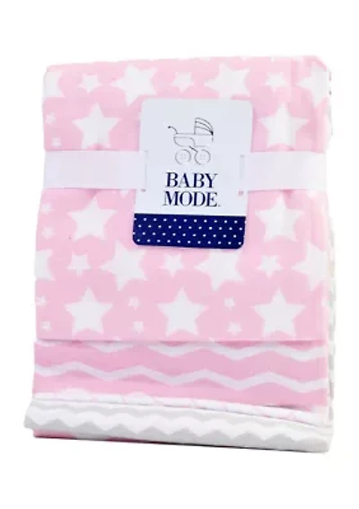 Baby Girls 4 Pack Stars Receiving Blankets
