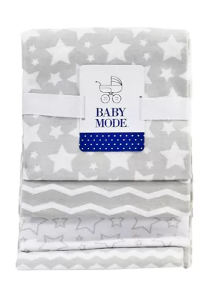 Baby 4 Pack Stars Receiving Blankets