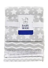 Baby 4 Pack Stars Receiving Blankets