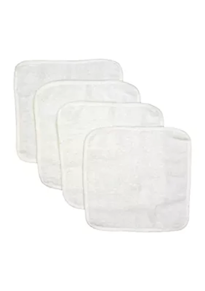 Baby Solid Bath Washcloth Set with Piping
