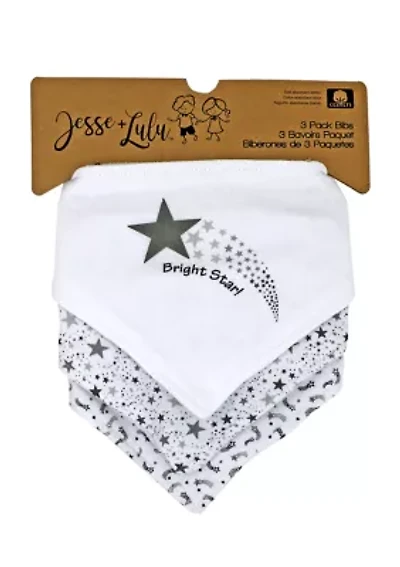 Baby Boys and Girls 3 Pack Bandana Baby Bibs