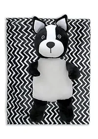 Baby Boys and Girls Plush Frenchie Dog with Blanket