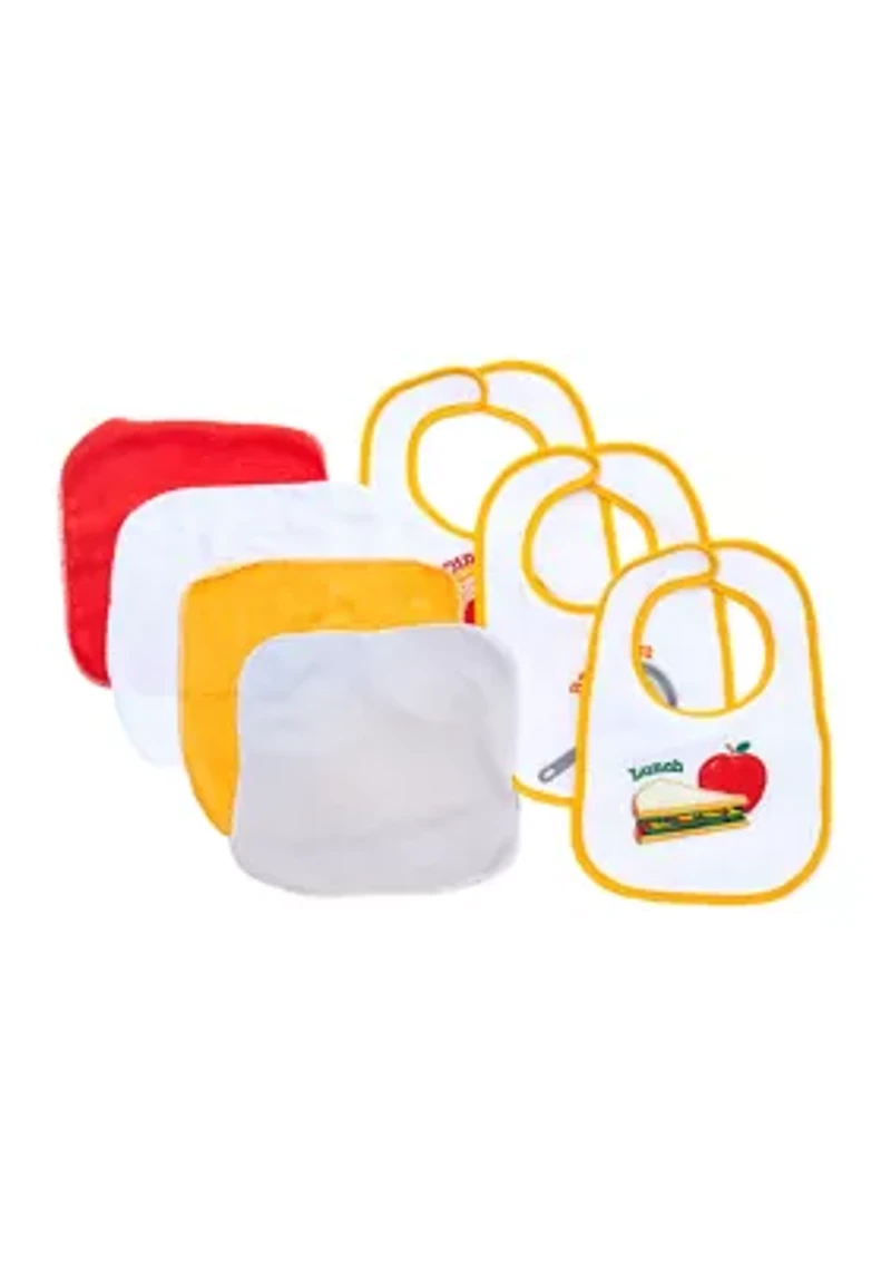 Baby 7 Piece Bib and Washcloth Meal Set